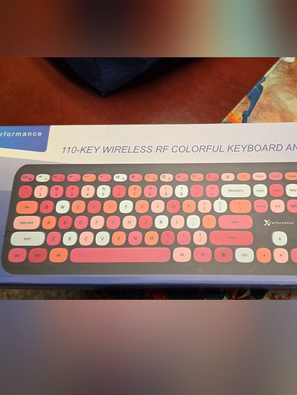 XPerformance Wireless Colorful 110-Key Keyboard and Mouse Combo - Pink Gradient